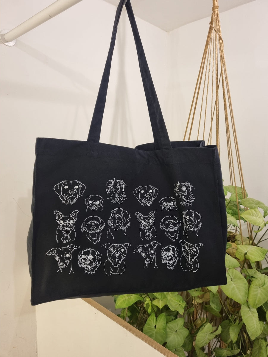 Dogs Shopping Bag Black
