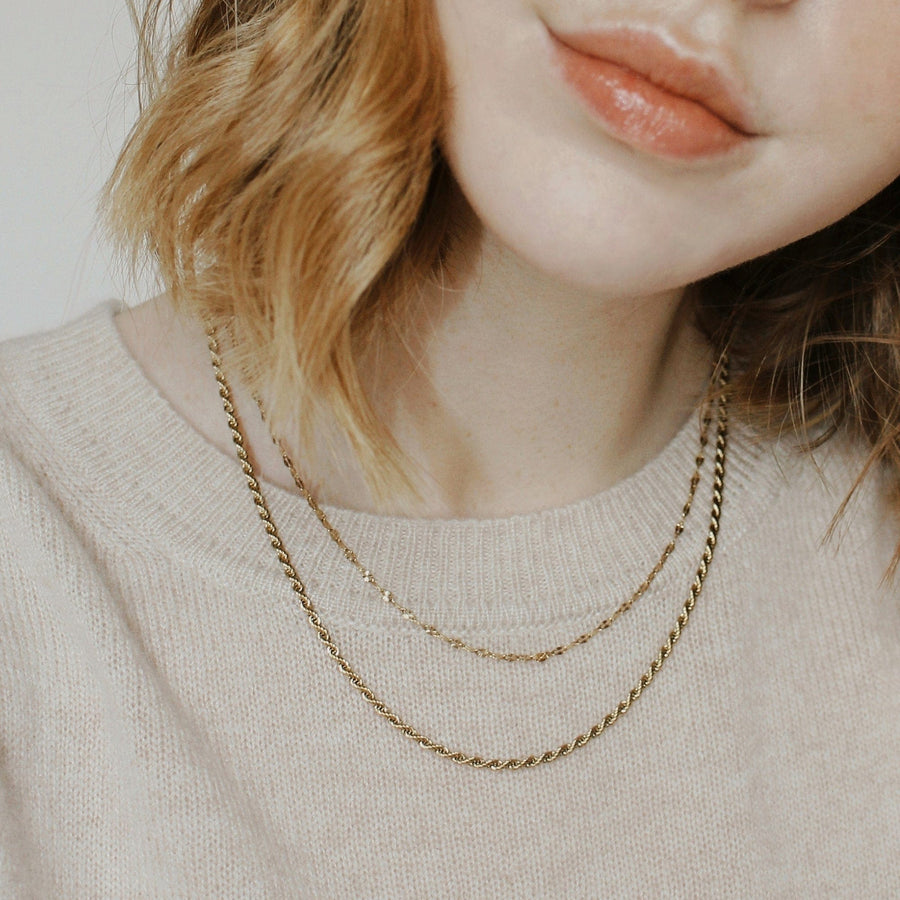 Layered Chain Necklace Gold