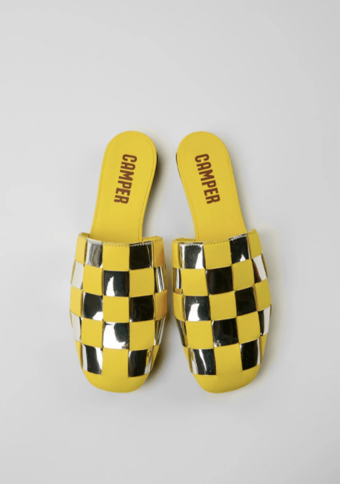 Vans checkerboard slides best sale yellow