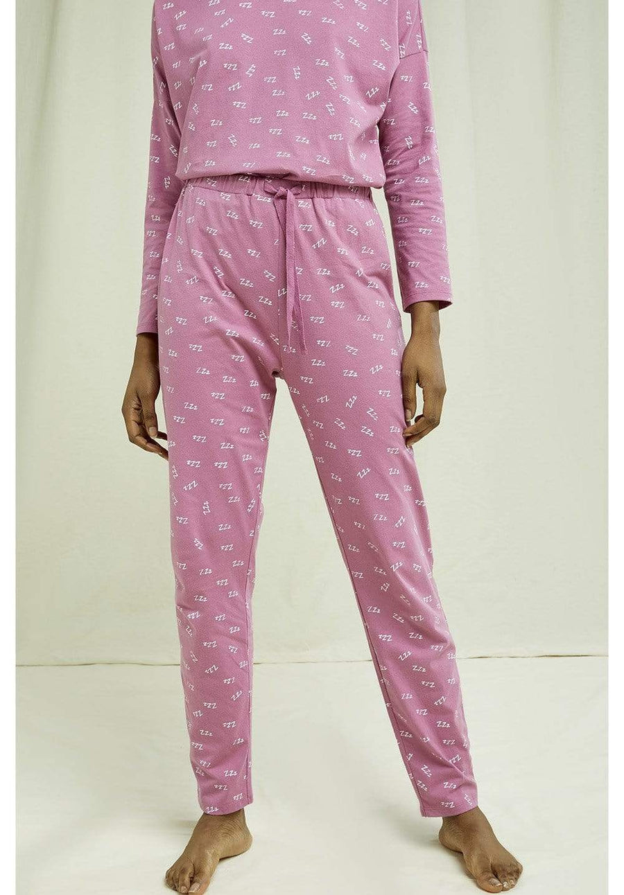 Pyjama Trousers in ZZZ Raspberry Print