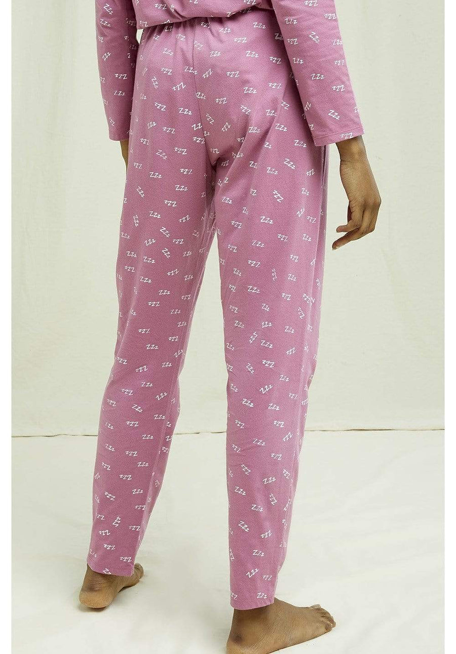 Pyjama Trousers in ZZZ Raspberry Print