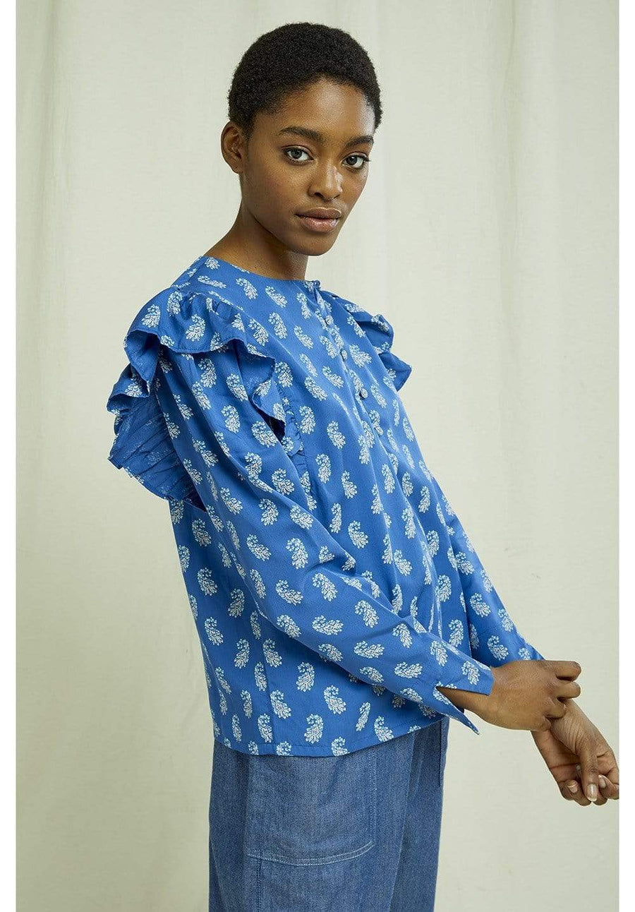 Blue Paisley Print V&A Neha Shirt