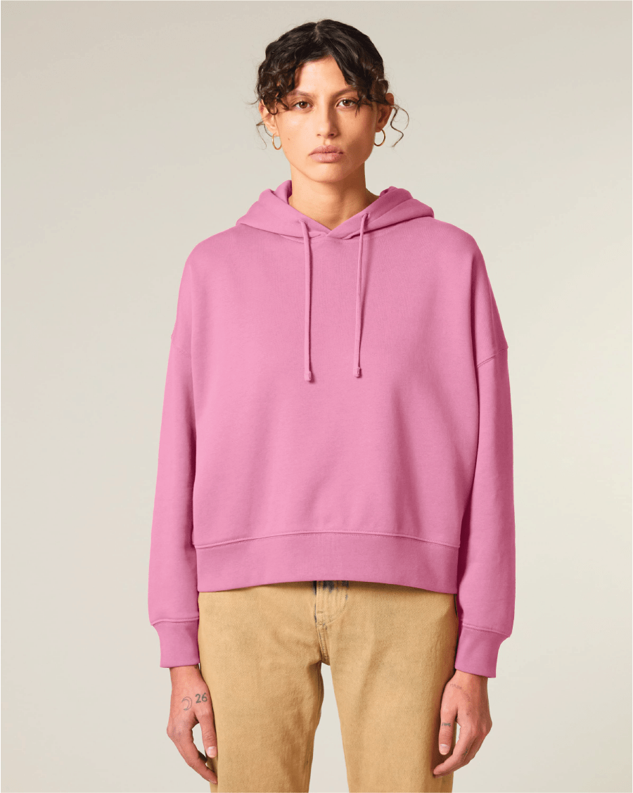 Double Watermelon Rose Cropped Hoodie