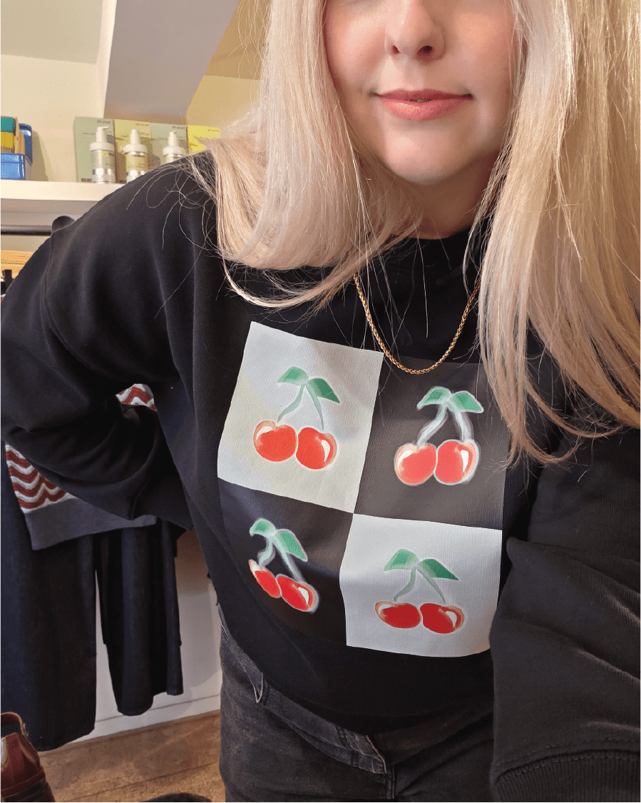 Cherry Grid Sweatshirt