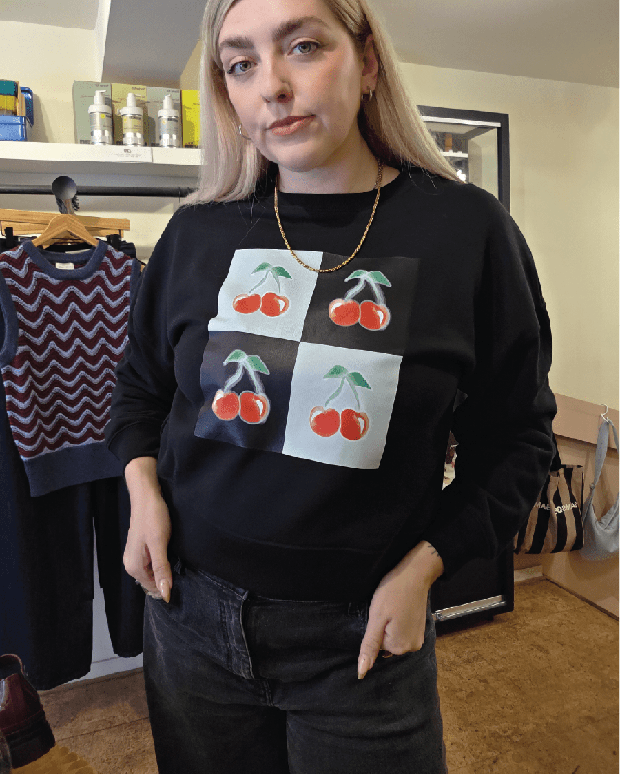 Cherry Grid Sweatshirt