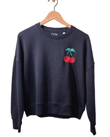 Embroidered Cherry Sweatshirt