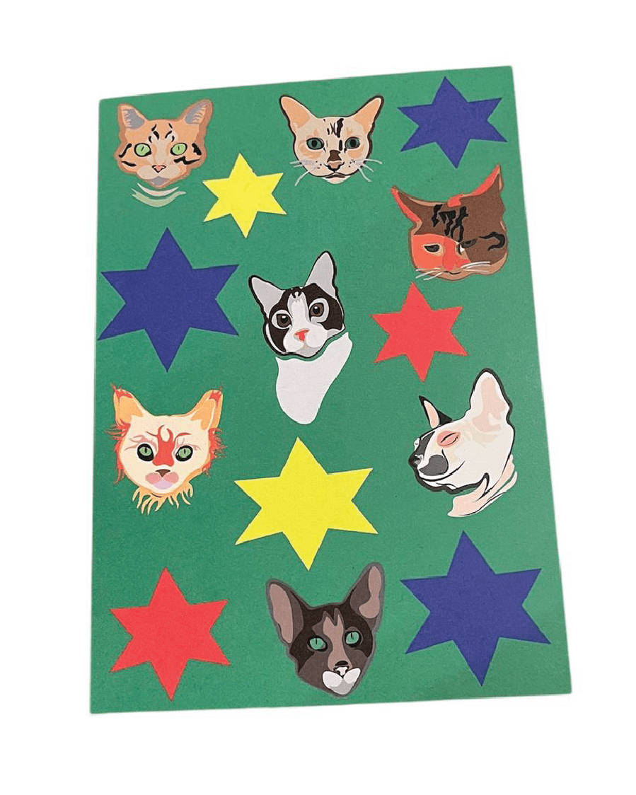 5 Pack 69b Cats Christmas Star Card