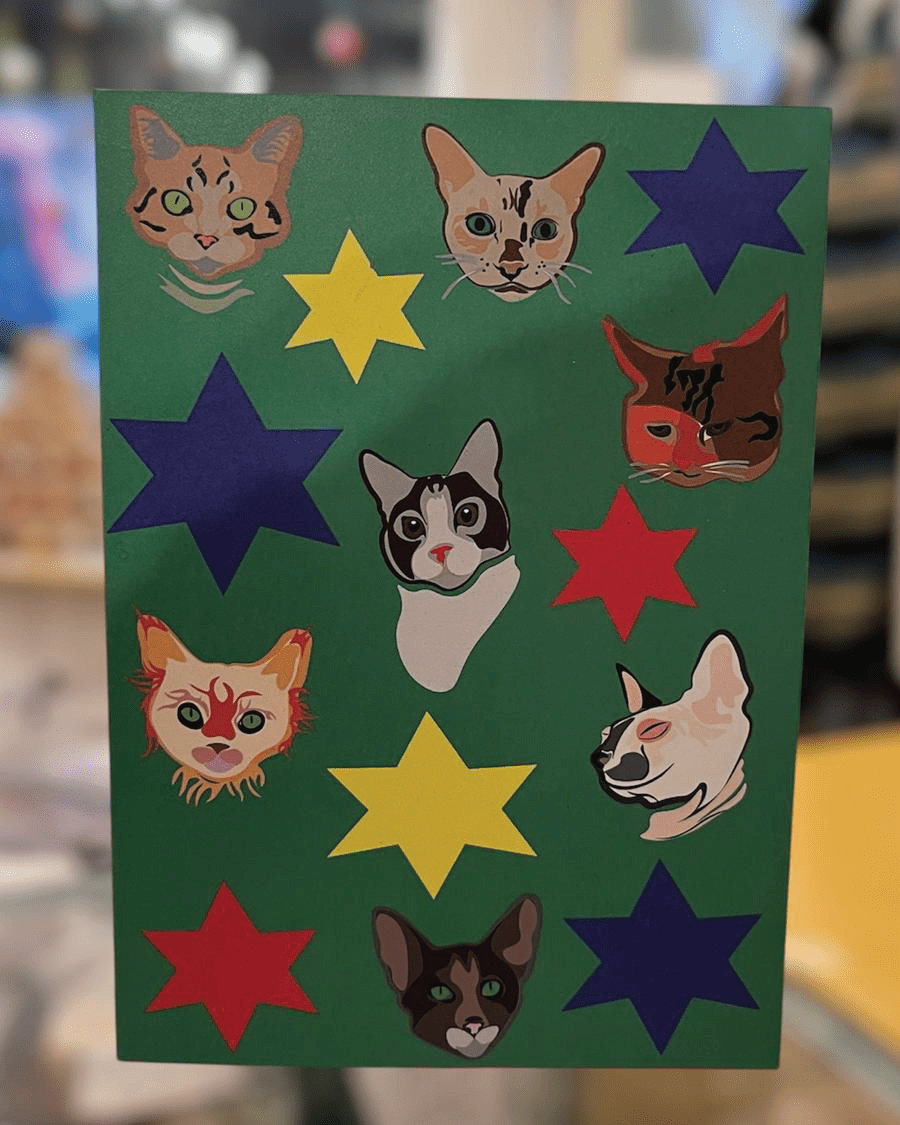 5 Pack 69b Cats Christmas Star Card