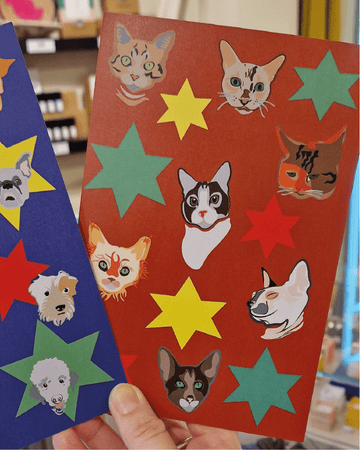 5 Pack 69b Cats Christmas Star Card