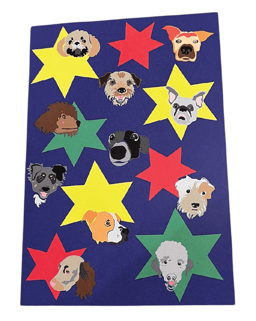 69b Dogs Christmas Star Card