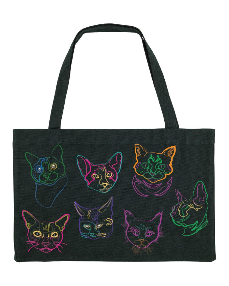 Neon Cat Tote Bag