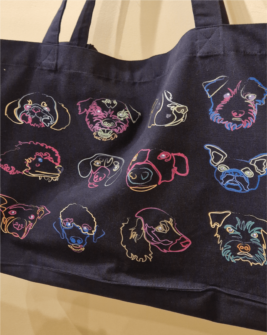 Neon Dog Tote Bag