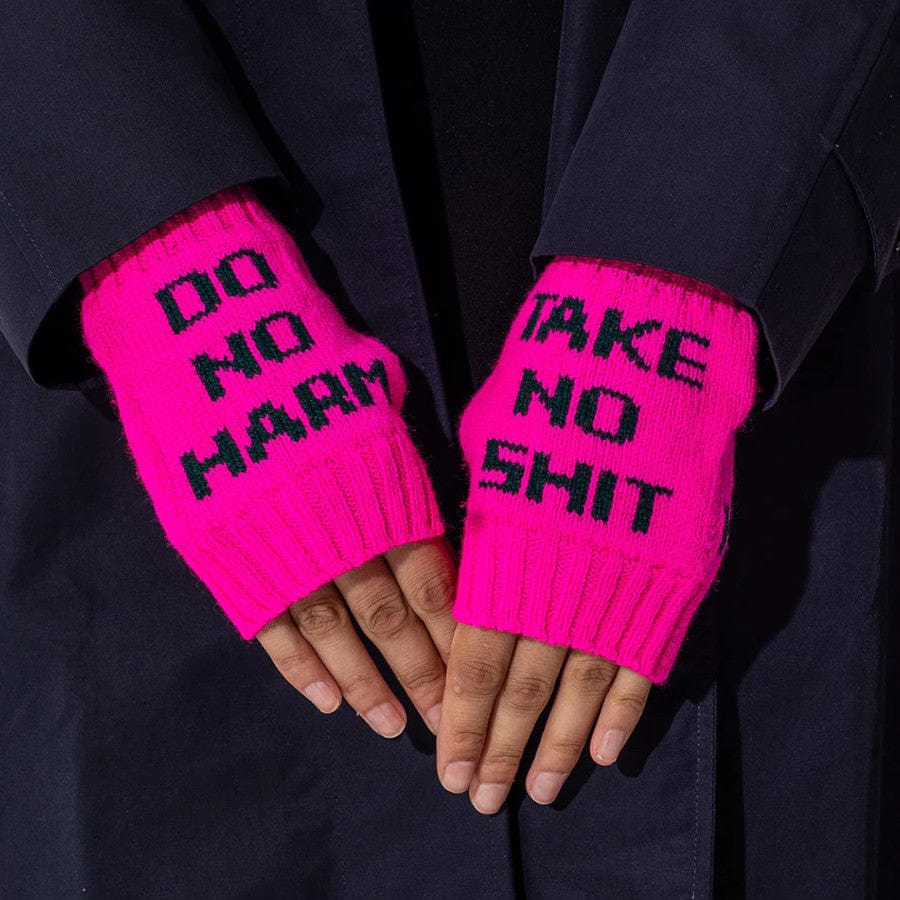 Do No Harm Wristwarmers Black & Pink