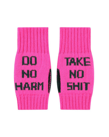 Do No Harm Wristwarmers Black & Pink