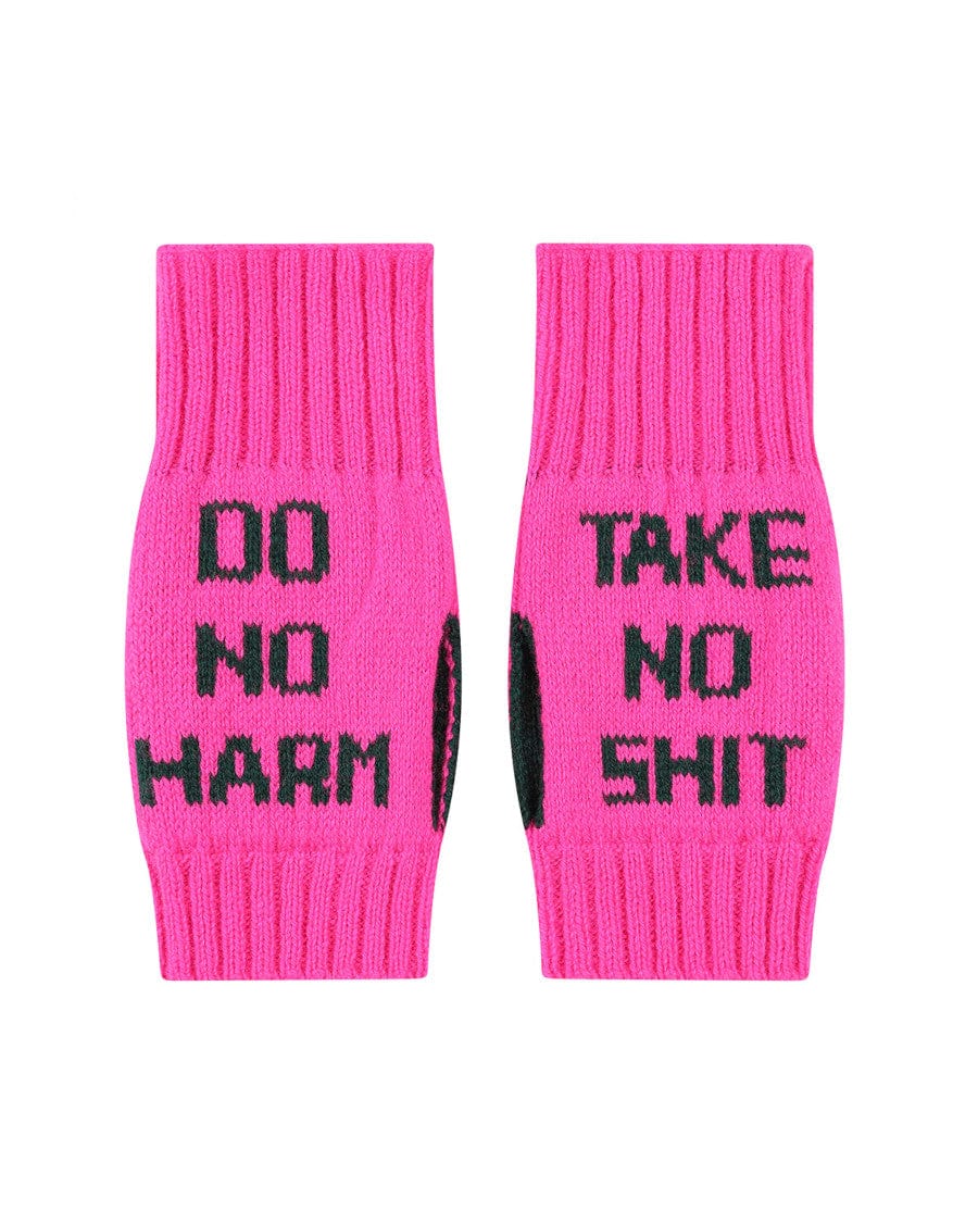 Do No Harm Wristwarmers Black & Pink