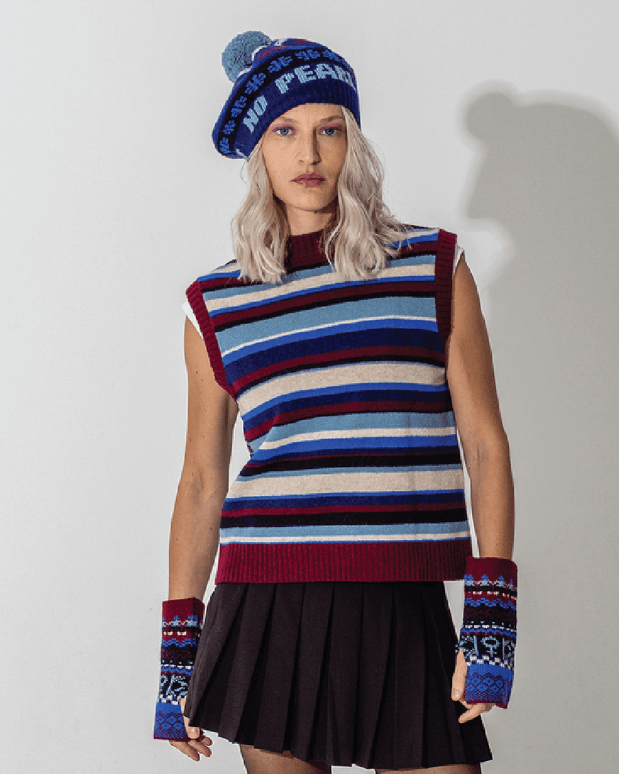 Fairisle Beret Klein & Claret
