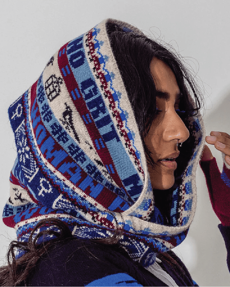 Fairisle Snood / Loop Scarf Klein & Claret