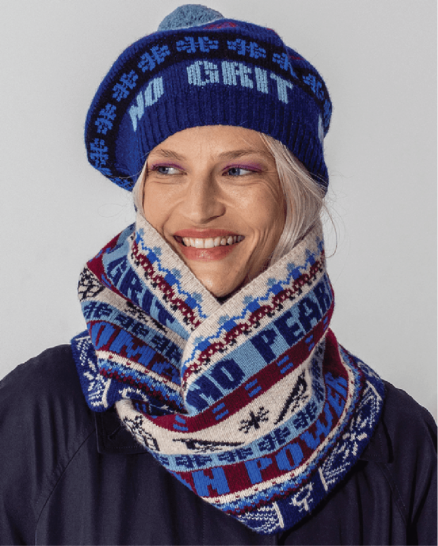 Fairisle Snood / Loop Scarf Klein & Claret