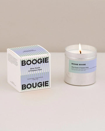 Silver Suede & Fireplace Haze Candle