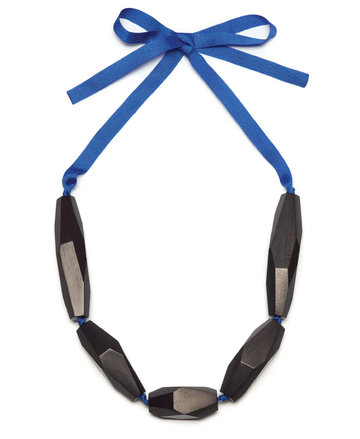 Chunky Necklace with Blue tie