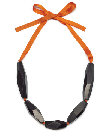 Chunky Necklace with Orange tie