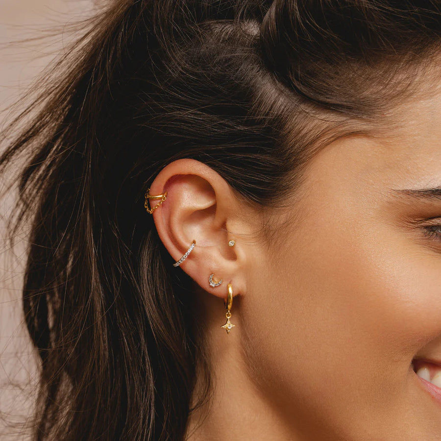 Single Minimal Chain Clicker Earring Gold