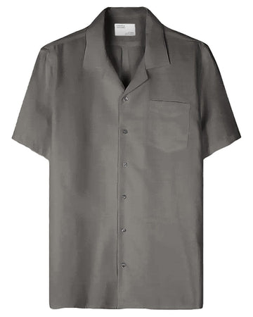 Linen Short Sleeved Shirt Storm Grey