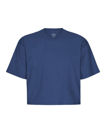 Boxy Crop T-Shirt Marine Blue
