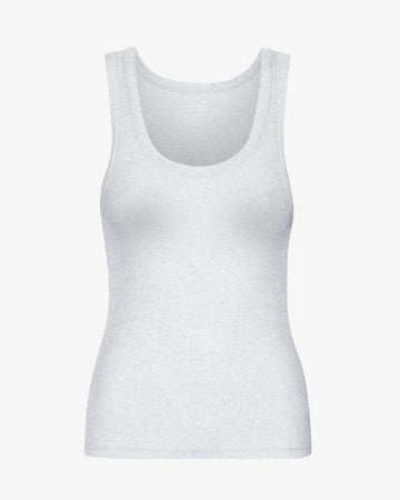 Rib Tank Top Snow Melange