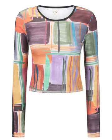 Brushstrokes Cut-Out Top