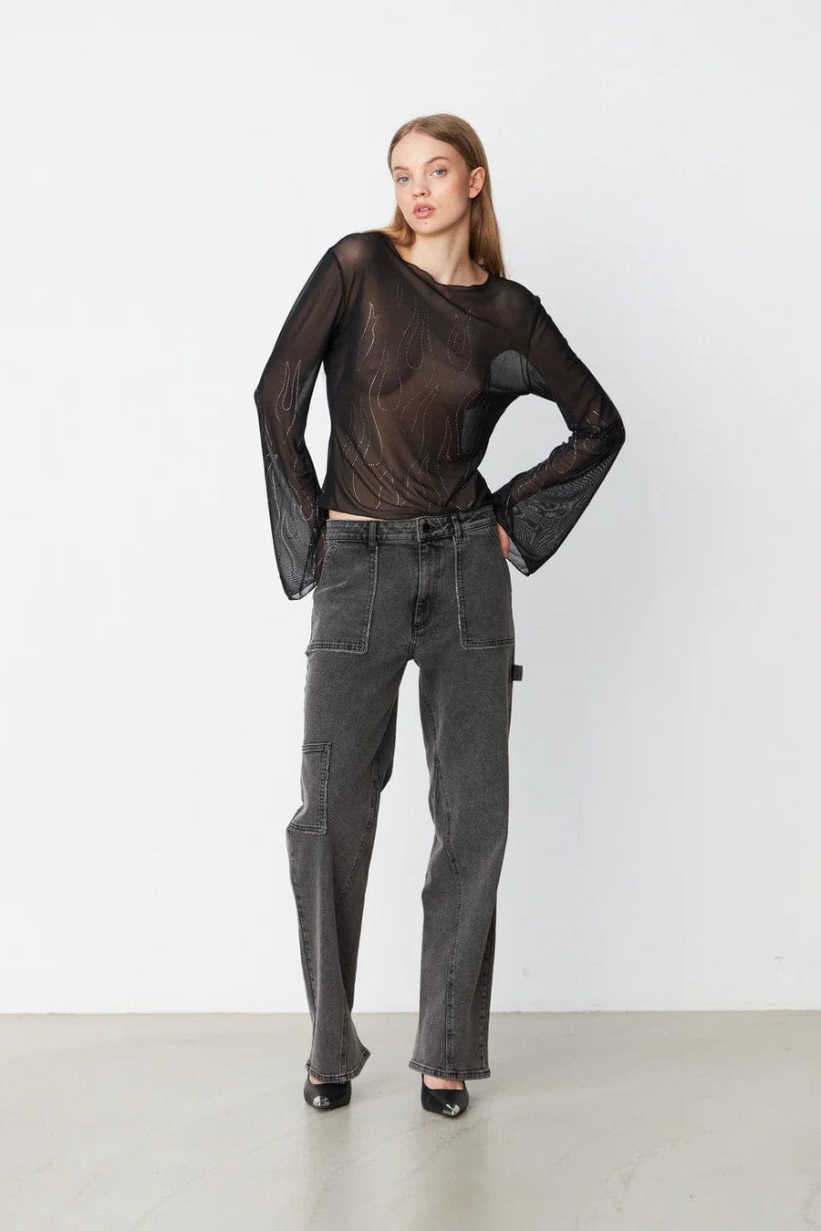 Crystal Top Black Flames