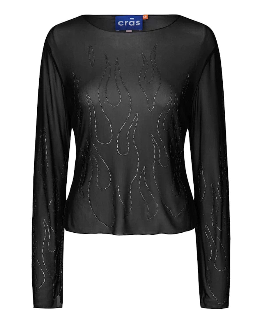 Crystal Top Black Flames