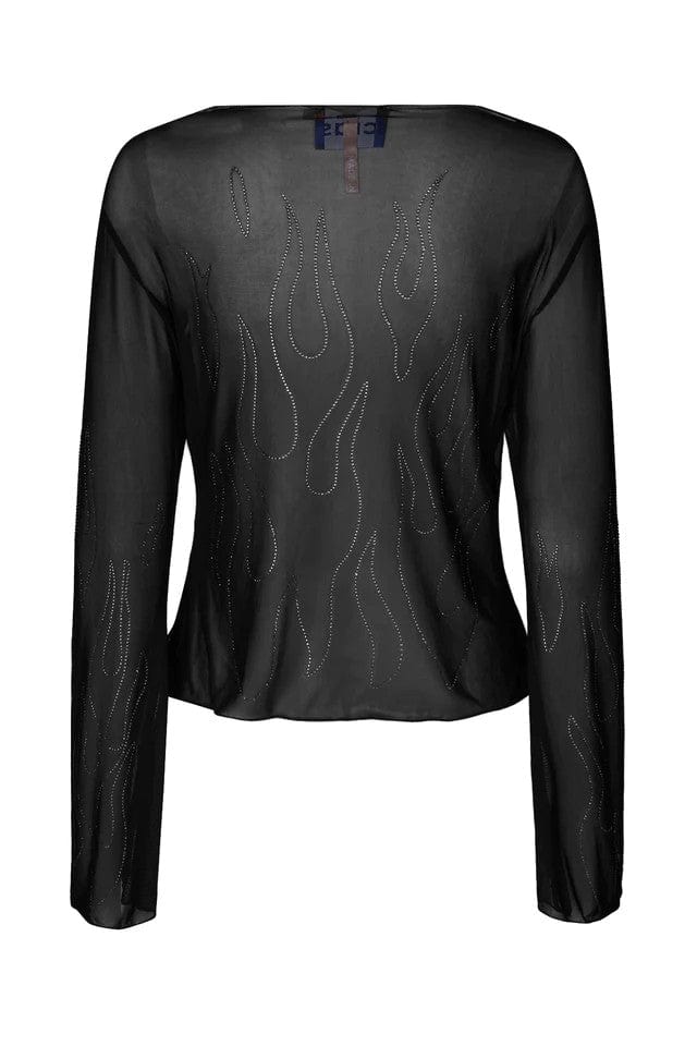 Crystal Top Black Flames