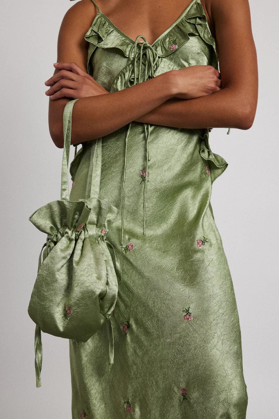 Oceanus Slip Dress Sage Green