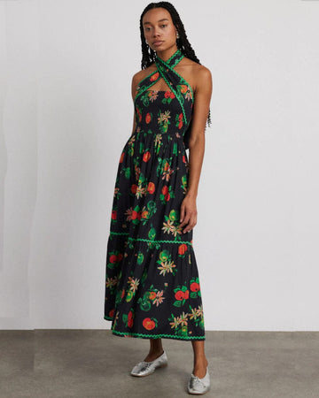 Pia Midi Dress Apple Print