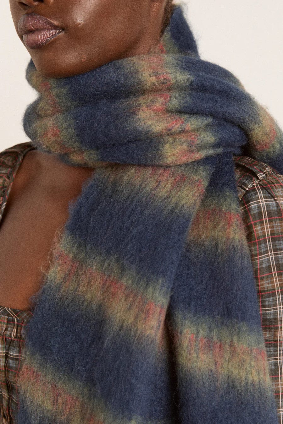Brushed Oversized Scarf Stripe