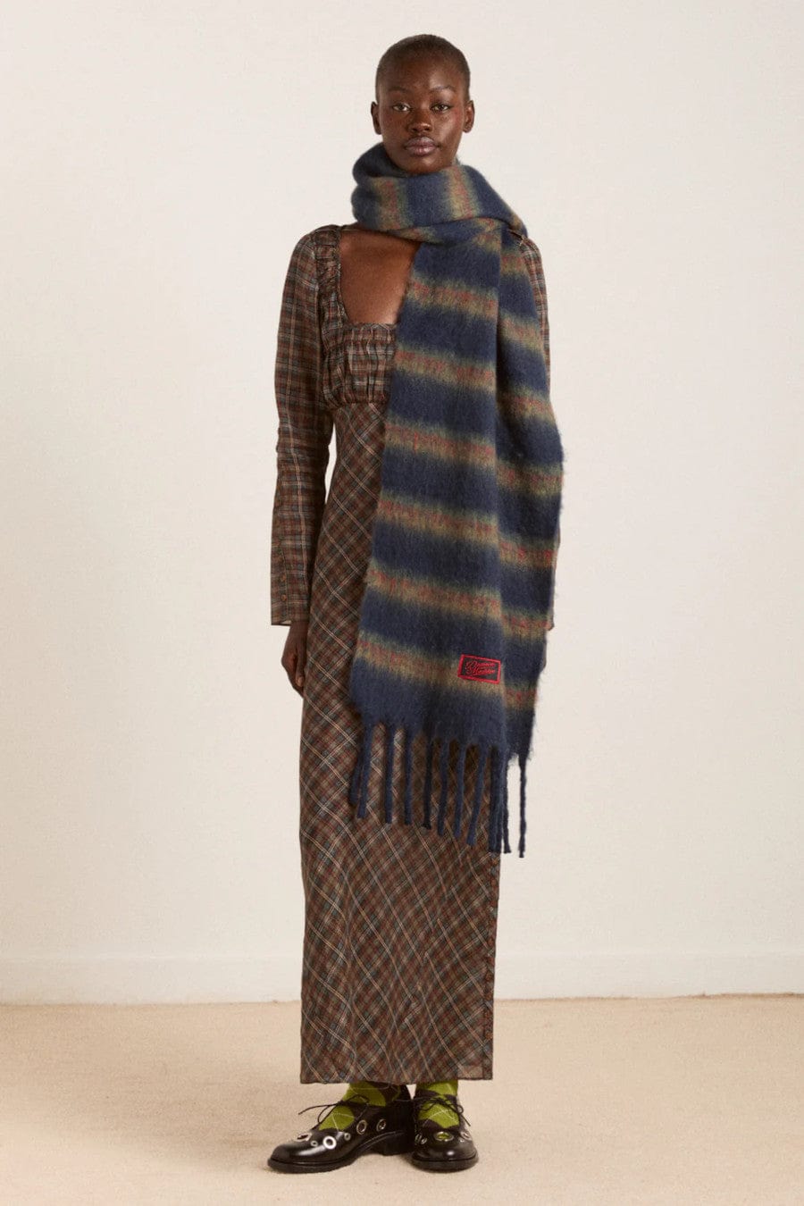 Brushed Oversized Scarf Stripe