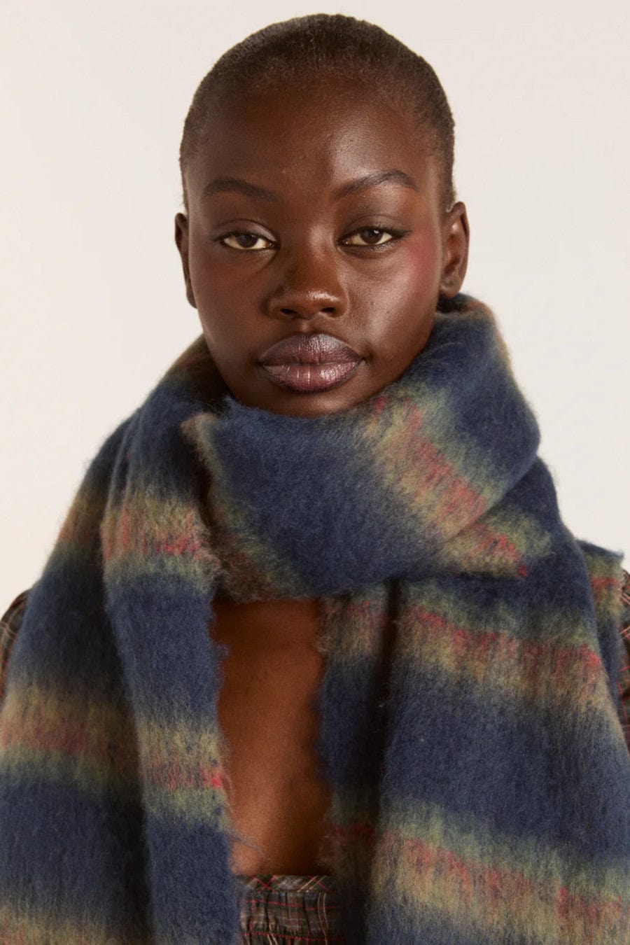 Brushed Oversized Scarf Stripe