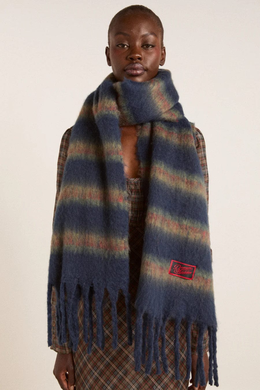 Brushed Oversized Scarf Stripe