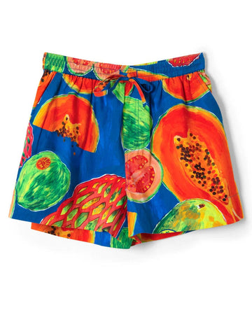 Papaya Print Pull On Shorts