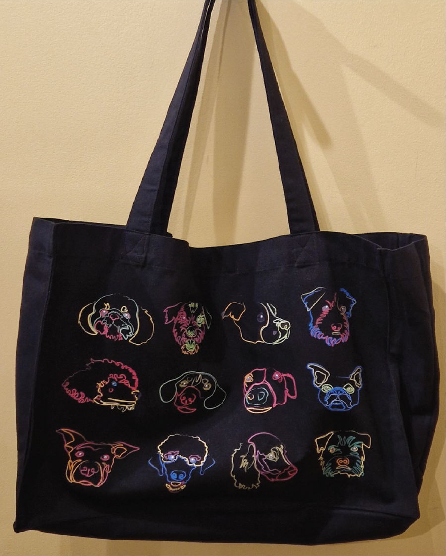 Neon Dog Tote Bag