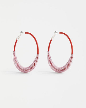 Solf Hoop Earrings Shell Pink