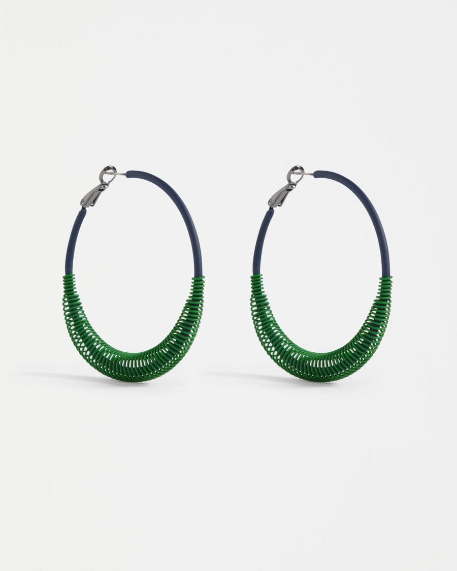 Solf Hoop Earrings Vine Green