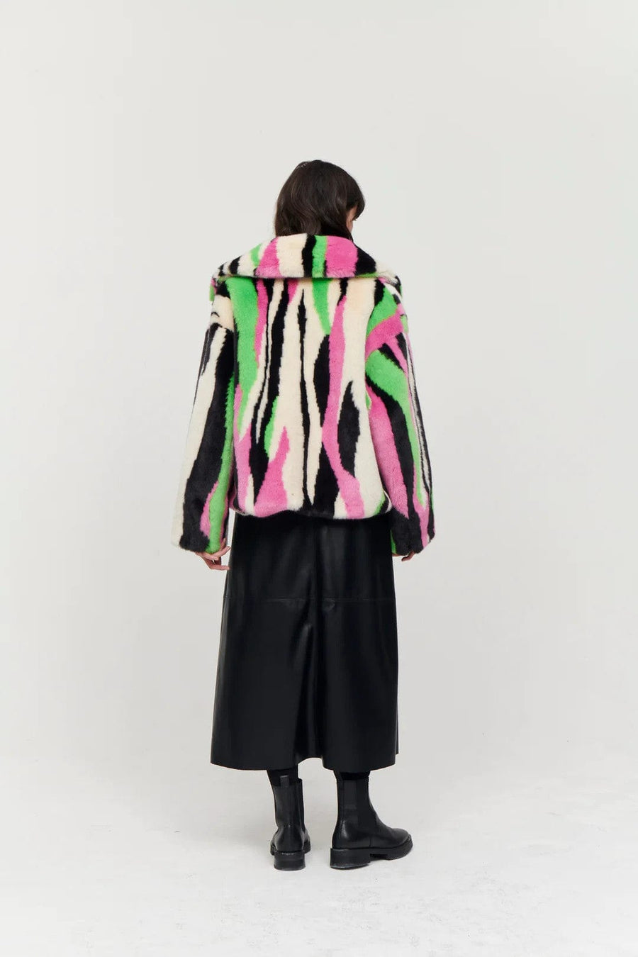 Stripe on sale fur jacket