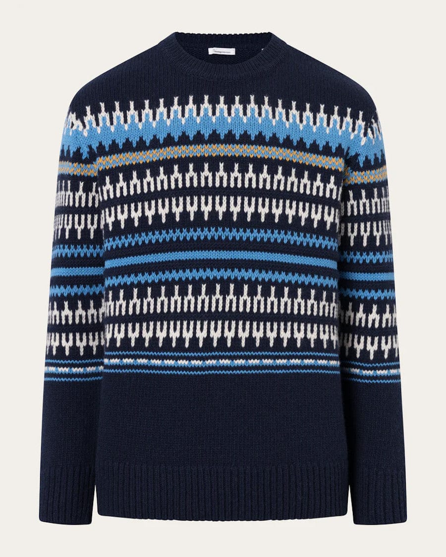 Knitted Pattern Crew Jumper