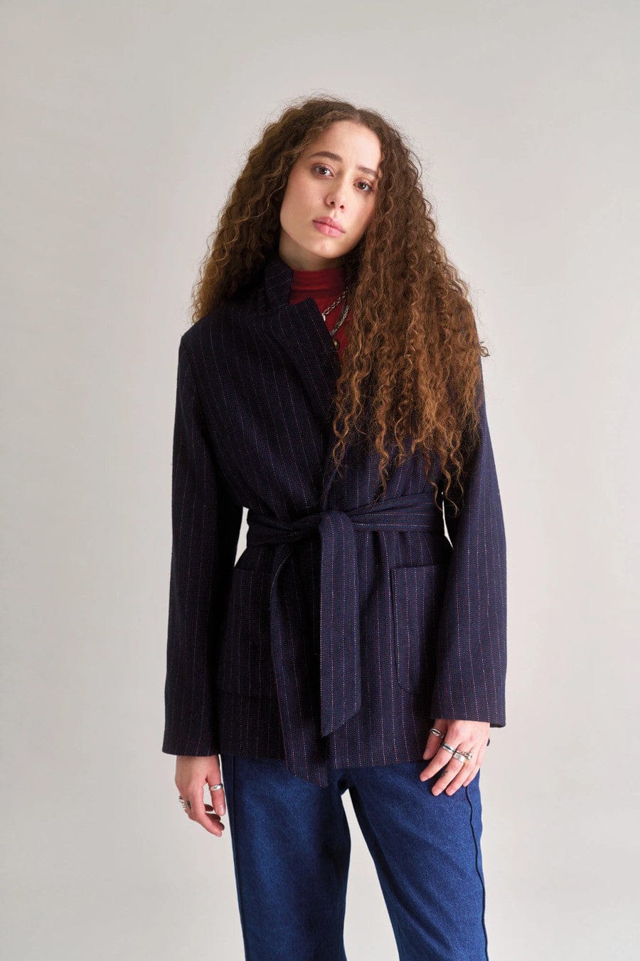 Ophelia Jacket Navy Stripe