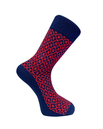 Diamond Socks Navy Pink