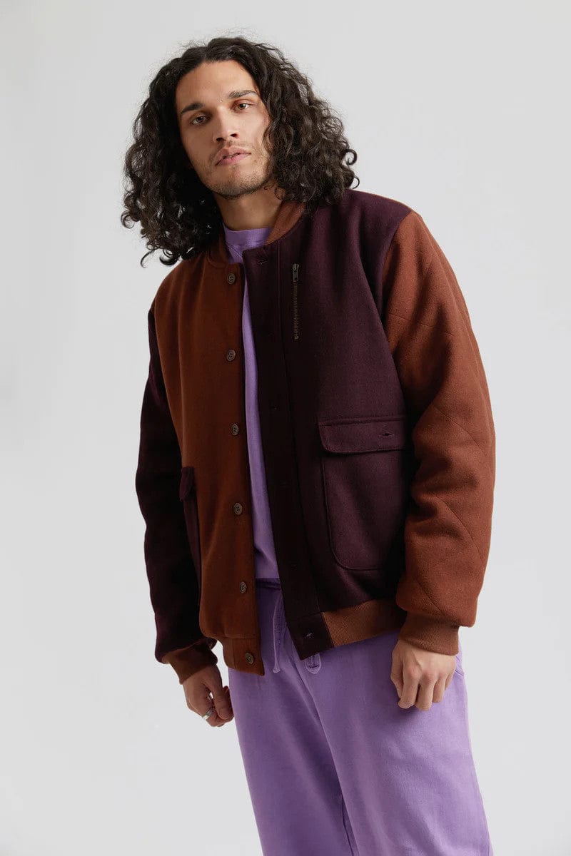 Maxwell Bomber Jacket Chestnut Patchwork