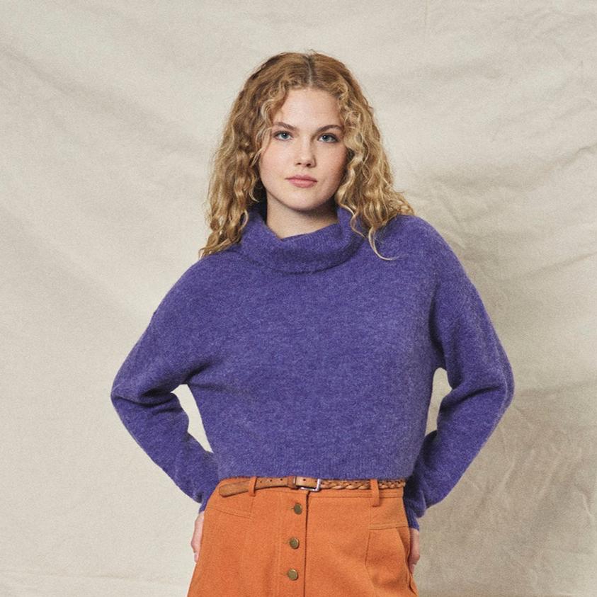 Alpaca Cropped Rollneck Purple