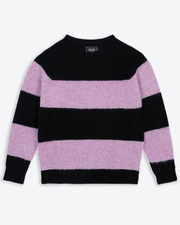 Brushed Stripe Jumper Black/Lilac